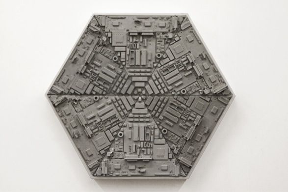 Hexagon (2014) concrete relief cast