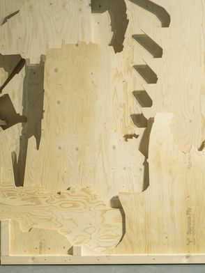Holly Davey, `Flats 1  9` (detail), plywood, 2017