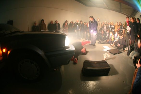 <b>Bedwyr Williams</b>, <i>Dundeed</i>, performance, Dromos, Generator Projects, Dundee. Courtesy the artist and Ceri Hand Gallery <b>Bedwyr Williams</b>, <i>Dundeed</i>, performance, Dromos, Generator Projects, Dundee. Courtesy the artist and Ceri Hand Gallery