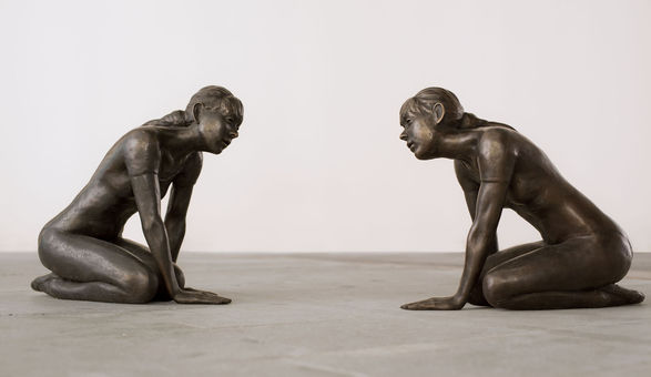 <i>Out of sight (All on my own)</i>, Bronze, each 450(h) x 250(w) x 500(d) mm, 2011.  Ryan Gander. Photo: Kiki Triantafyllou. Courtesy of Lisson Gallery