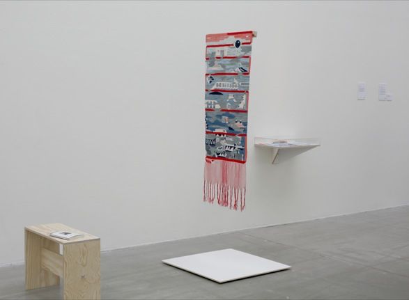 Cloud in Hand, tapestry, (silk, cotton, tencel), Installation view, Konstfack Spring Exhibition, 2014