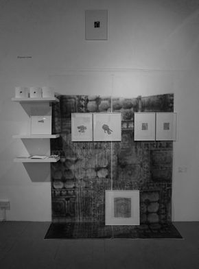 Rhiannon Lowe, City Stories, Mission Gallery, mini installation of my drawings, mixed media 2016/17