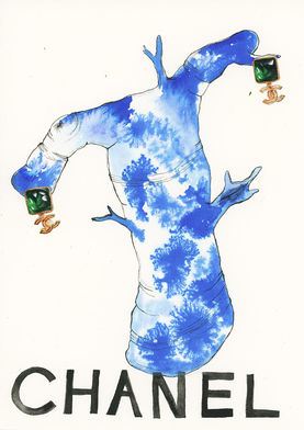 CHANEL (2020) Pen, ink and collage on Arches paper CHANEL (2020) Pen, ink and collage on Arches paper