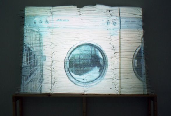 <b>Ruth Pelopida</b>, <i>One Night Stay</i>, video installation, 2000.